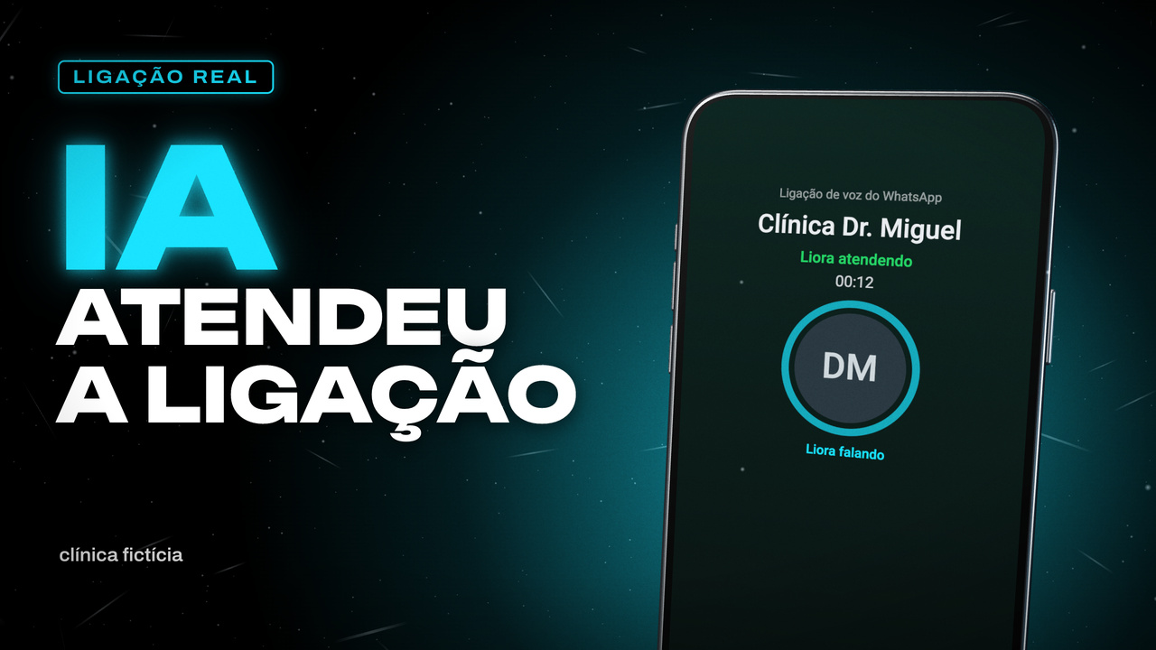 Capa do vídeo: a Liora atendendo uma paciente no WhatsApp da clínica.